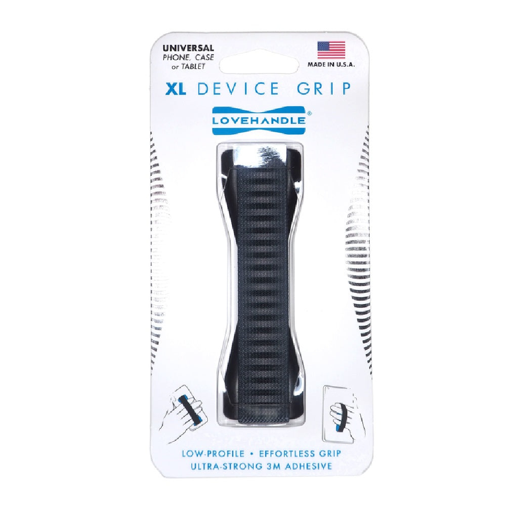 LoveHandle X-150-01 X-Large Stripes Phone Grip, Black/Gray