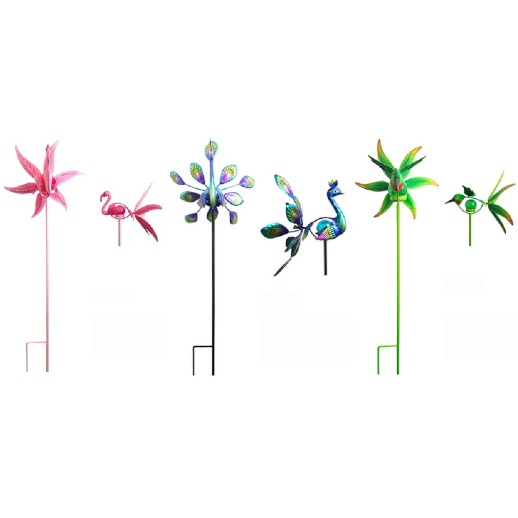 Luminous Garden ZAC2SP20411 Garden Spinner with Solar Light, Metal, Assorted Color