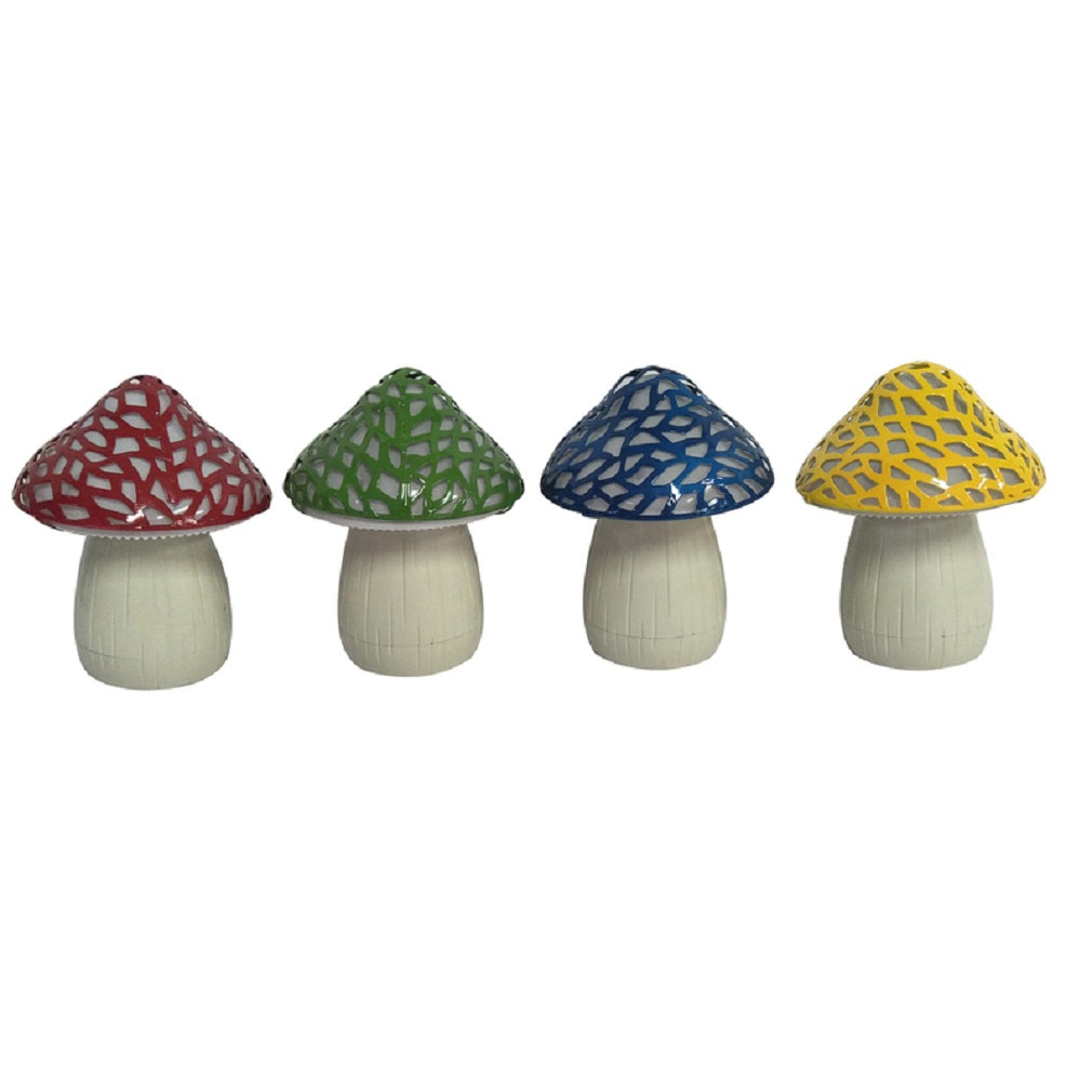 Luminous Garden ZAC2SP20106 Mushroom Statue, Assorted Color, 6 inch, 1 piece