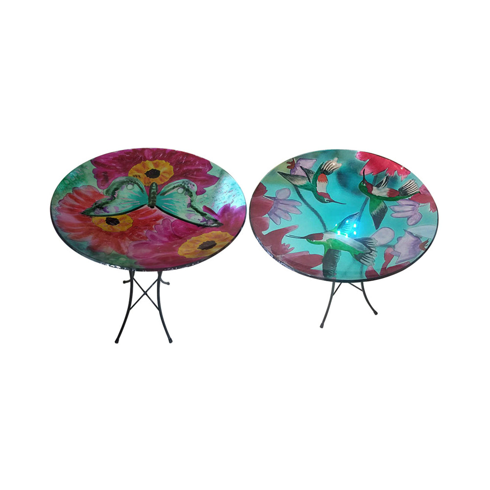 Luminous Garden ZAC2SP5957 Solar Bird Bath With Stand, 25.5"