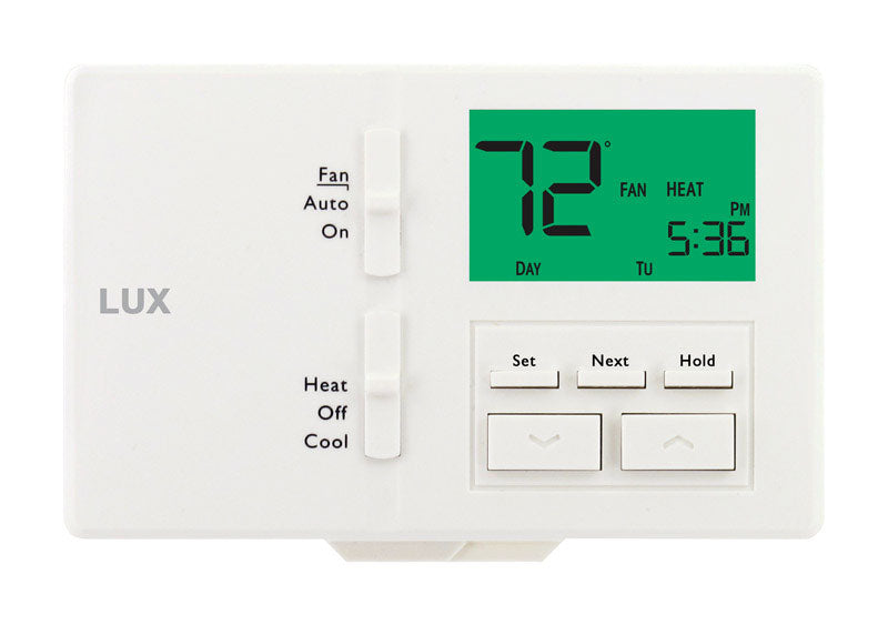 Lux LTX100E-A04 Heat and Cool Thermostat, White, 24 volts