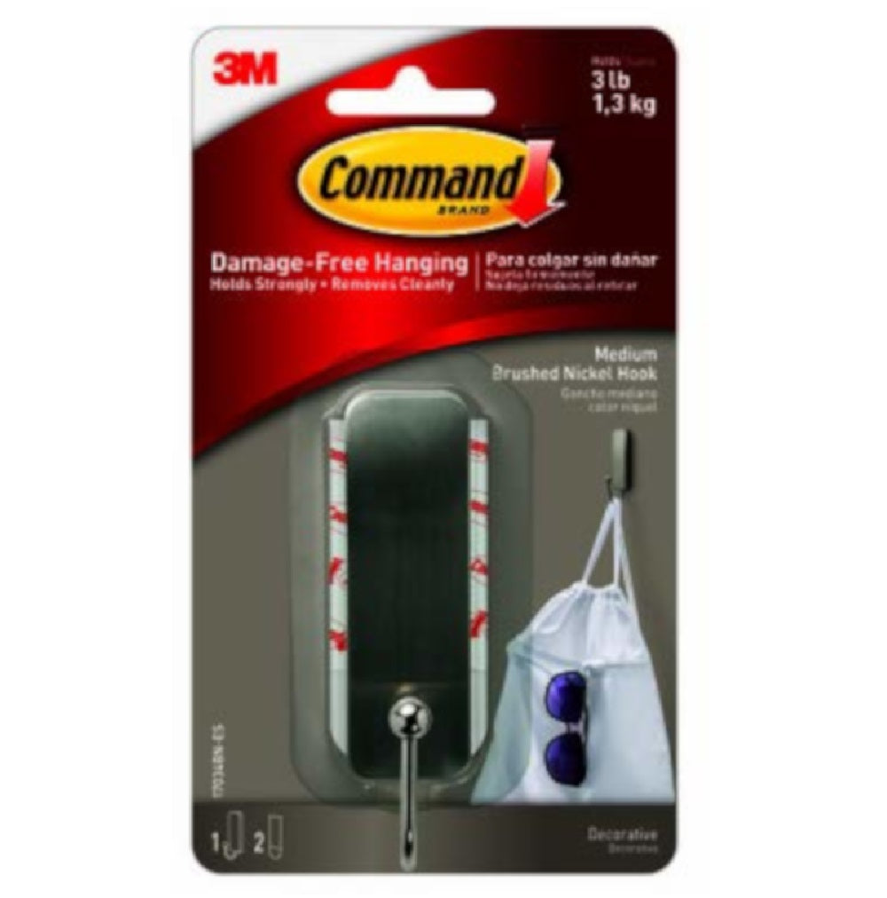 3M 17034BN-ES Command Medium Hook, Metal