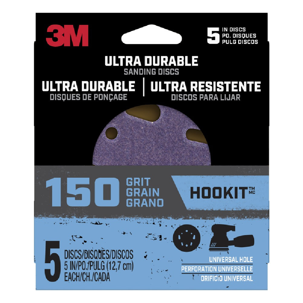 3M DISC5IN5PK150 Hookit Ultra Durable Sanding Disc, Ceramic, 5 In