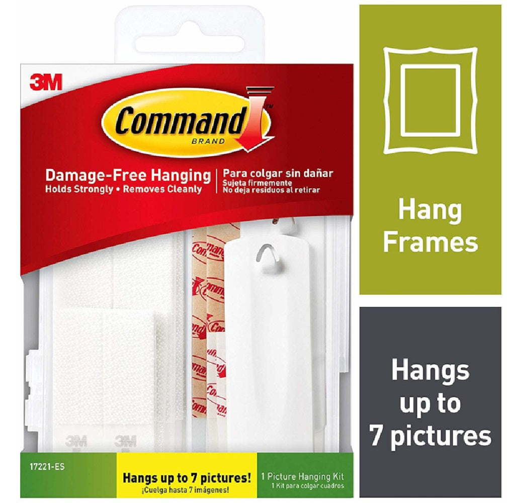 3M 17221-ES Command Picture Hanging Set, Foam, White