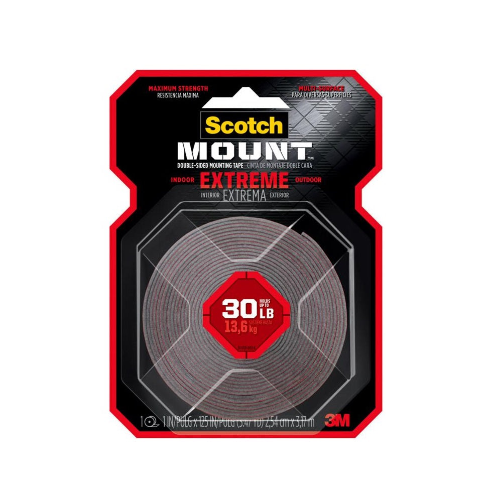 3M 414H-MED Scotch Mount Double Sided Mounting Tape, Black