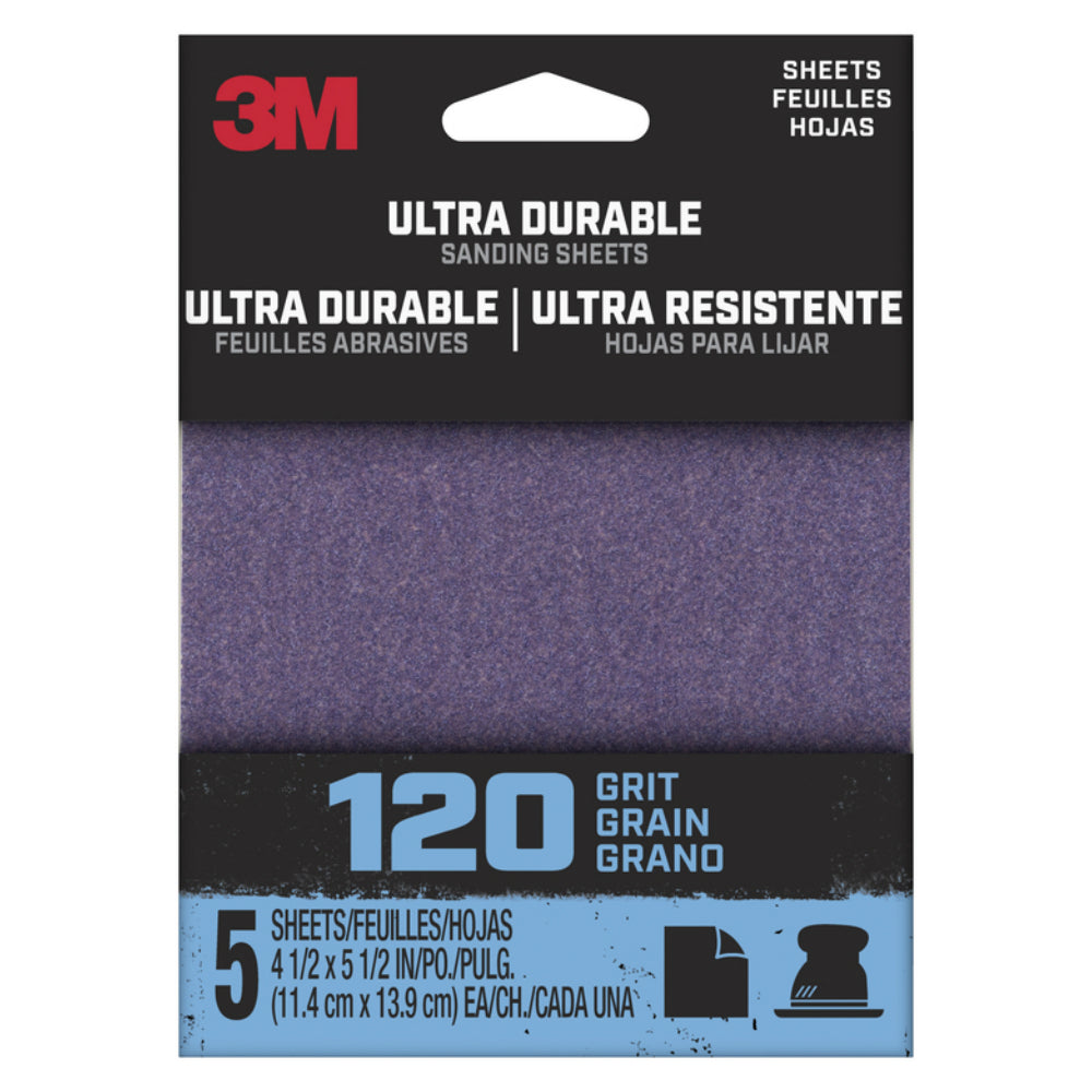 3M 27379 Ultra Durable Ceramic Mouse Sandpaper, 120 Grit, Pack of 5