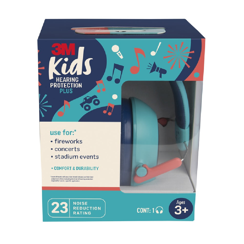 3M PKIDSP-TEAL Hearing Protection PLUS Kids Ear Muffs, Teal