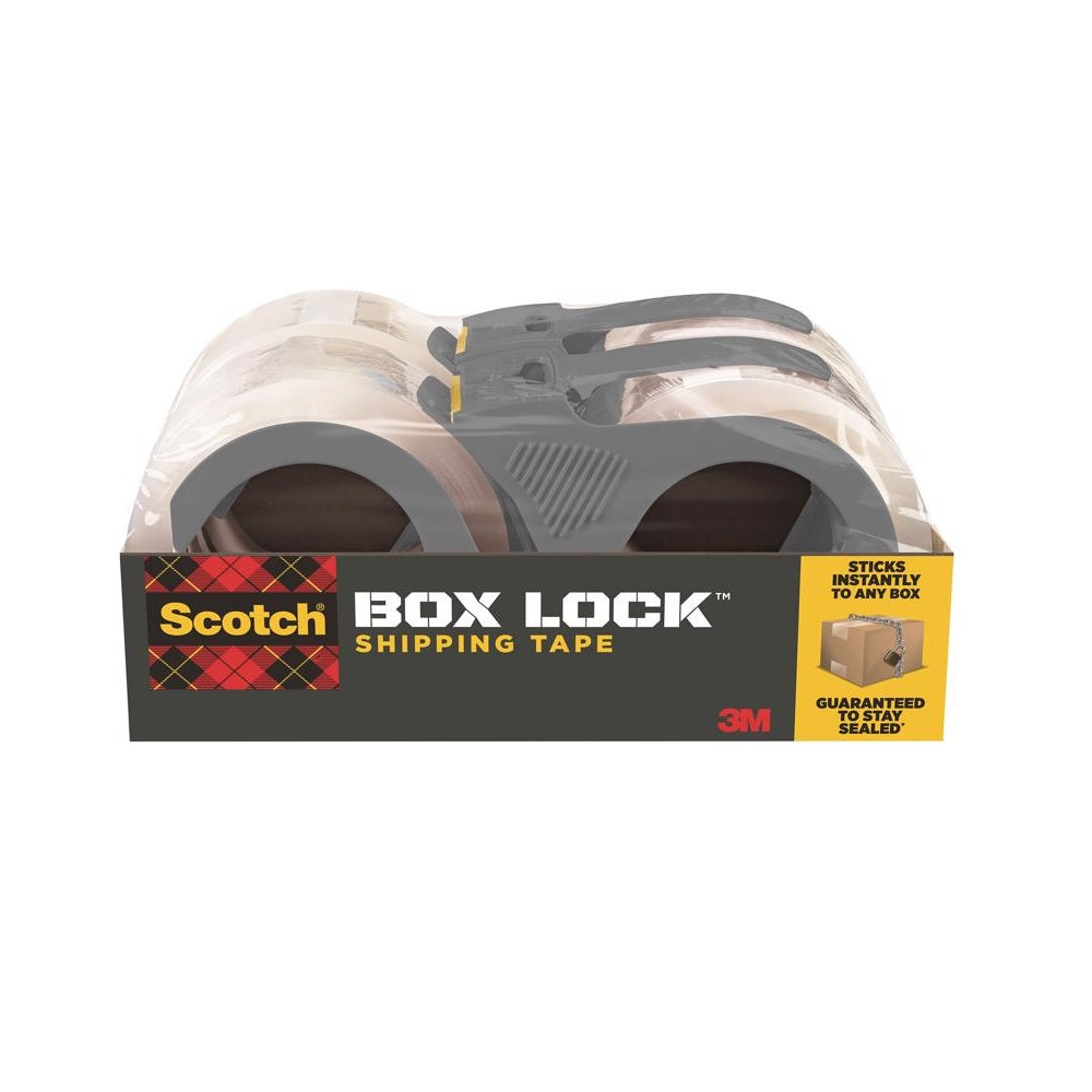 3M 3950-RD-12GC Scotch Box Lock Packing Tape, Clear