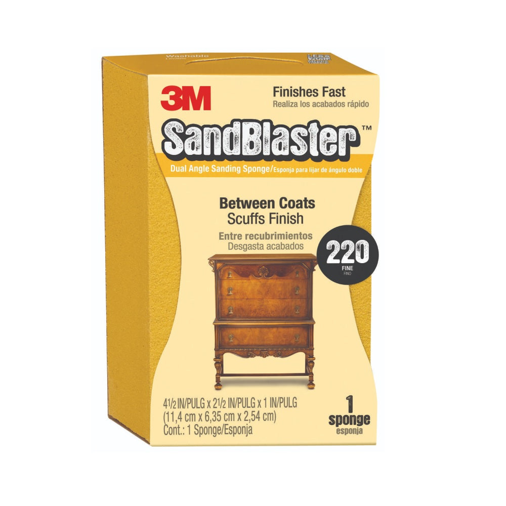 3M 9565 SandBlaster Sanding Sponge, 220 Grit