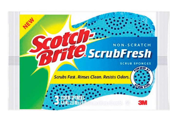 Scotch-Brite 20303-8 Scrub Dots Non-Scratch Scrub Sponge, Fiber