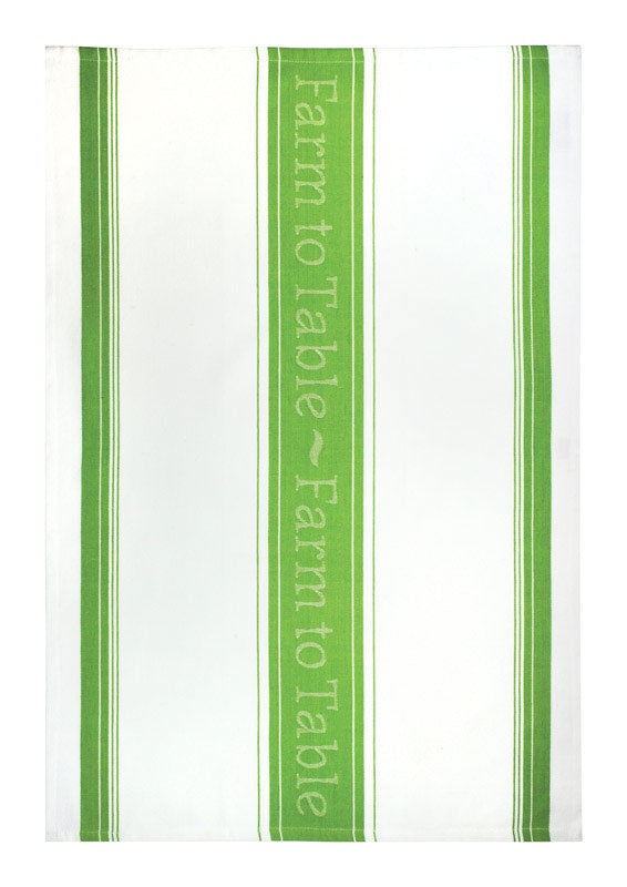 MUKitchen 6628-1654 Cotton Kitchen Towel, Green & White