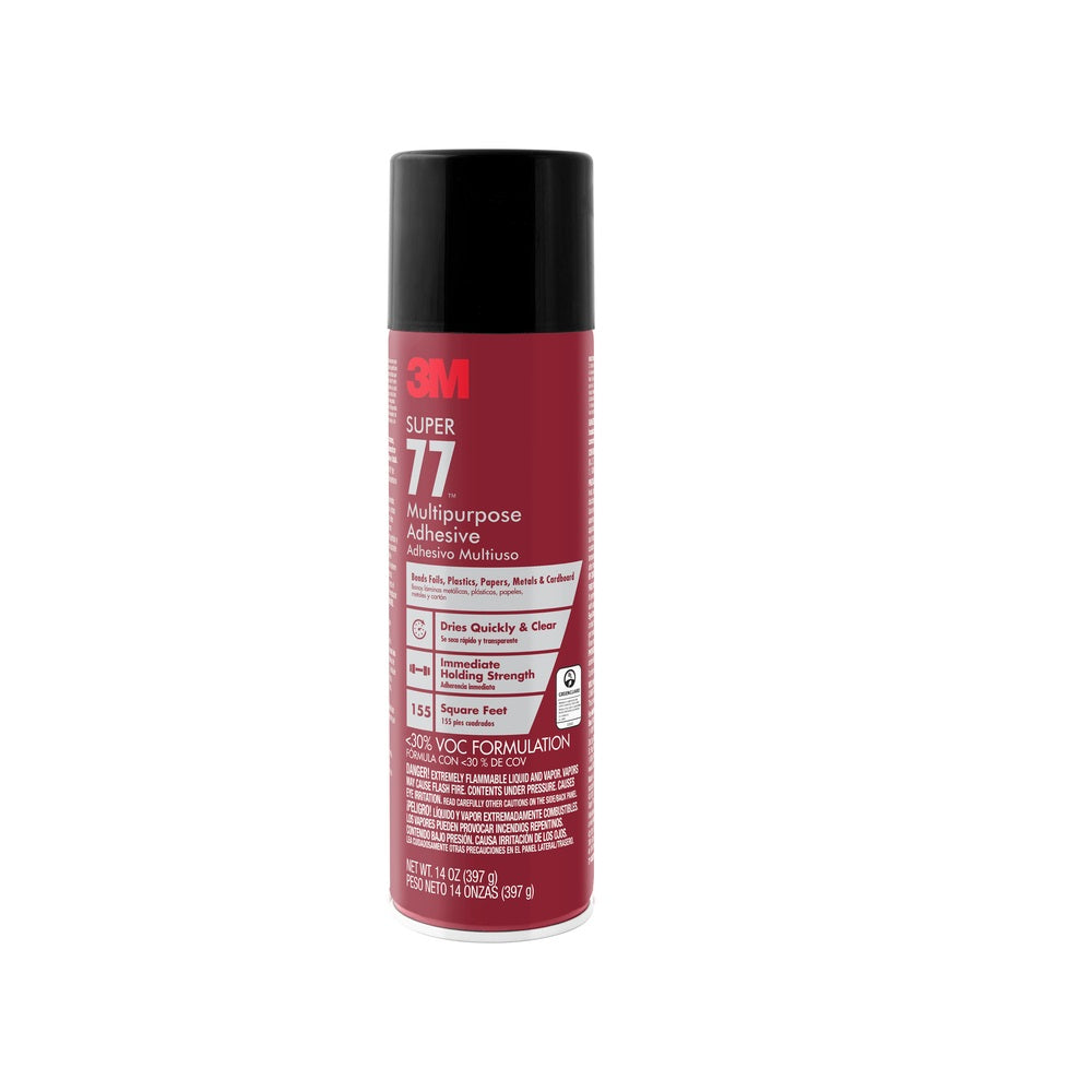 3M 77-VOC30DSC Super 77 Spray Adhesive, 14 Oz