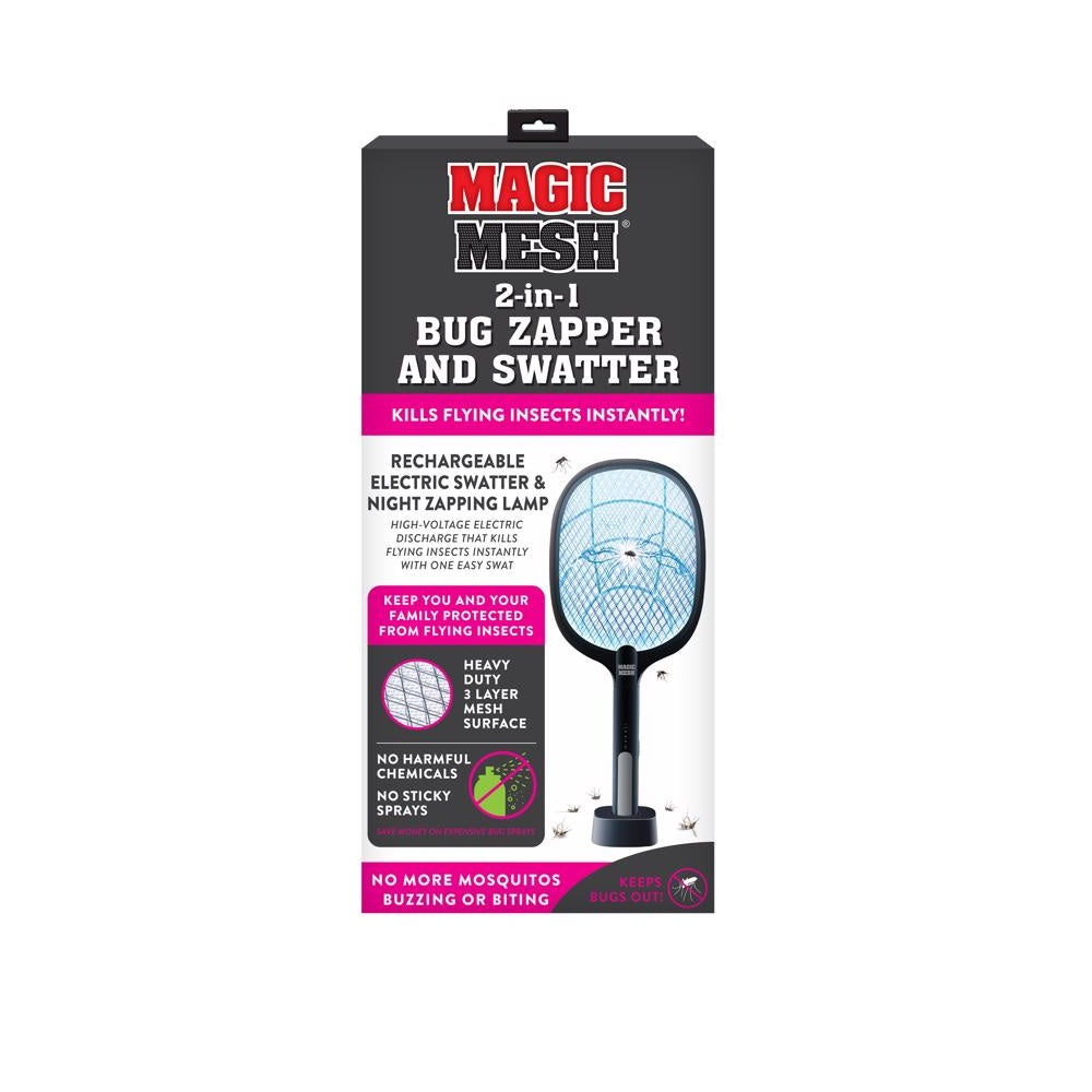 Magic Mesh MM611104 Flying Insect Killer Bug Zapper and Swatter, Black