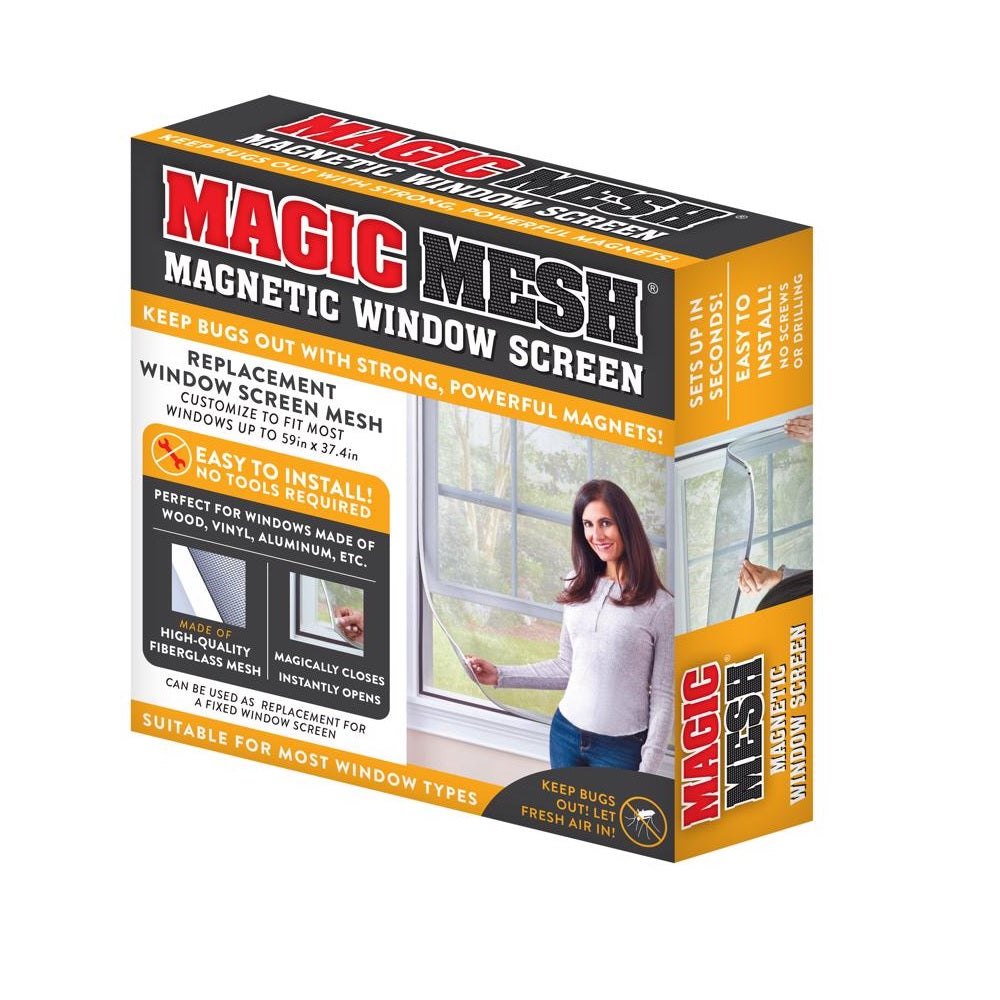 Magic Mesh MM601106 Magnetic Replacement Window Screen, Fiberglass