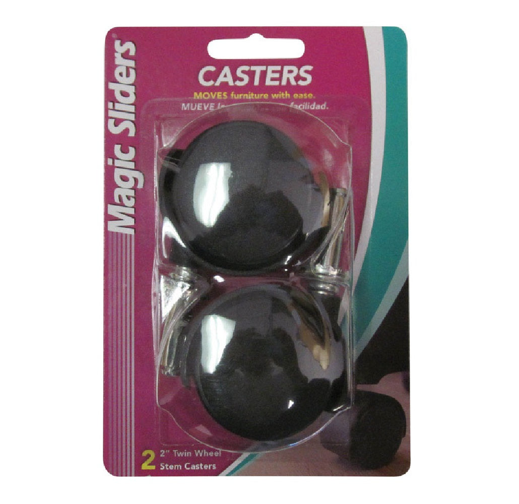 Magic Sliders 32141 Caster Wheel w/Stem, Polyamide, Black