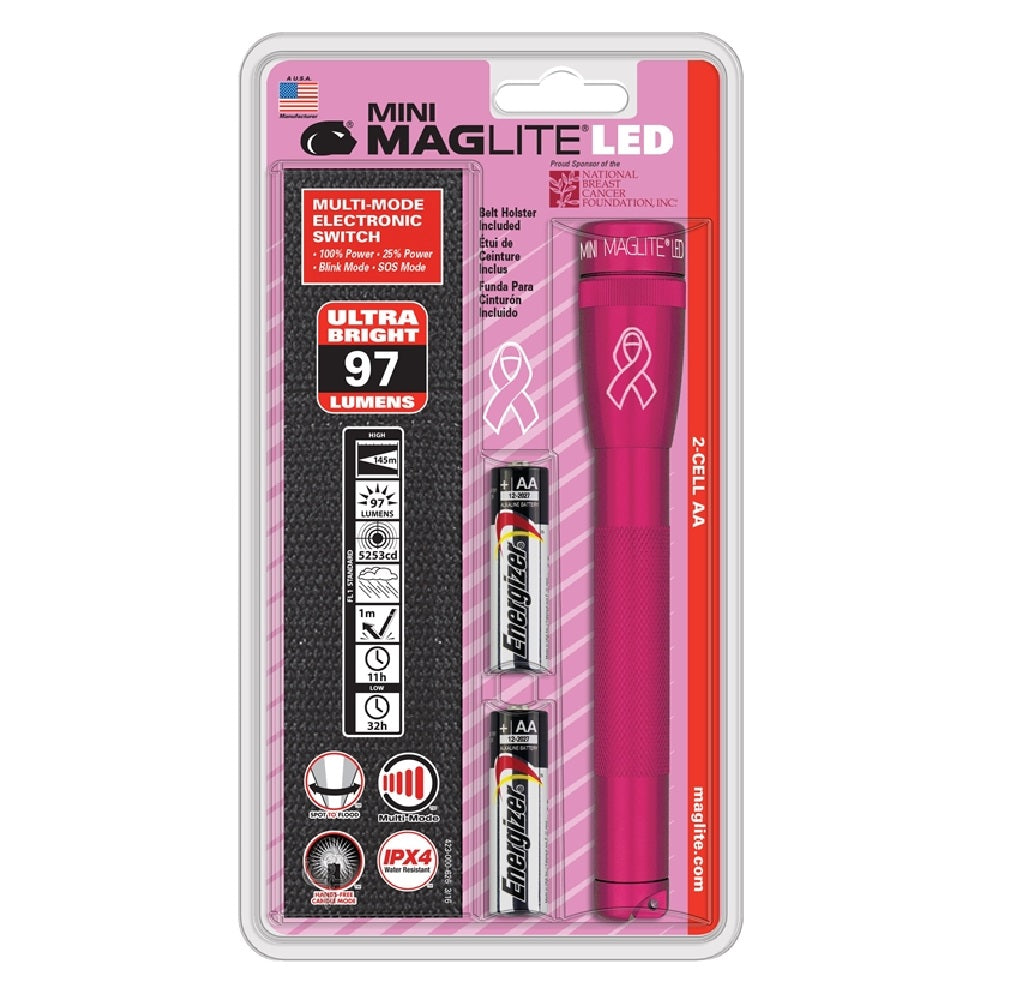 Maglite SP22MWH Mini 2AA LED Flashlight, Pink