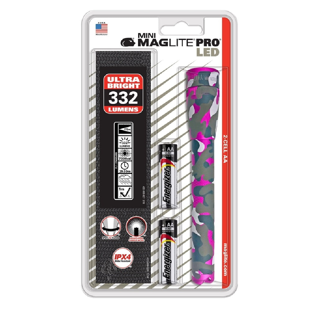 Maglite SP2PRZH Mini Pro LED Flashlight, Pink Camo