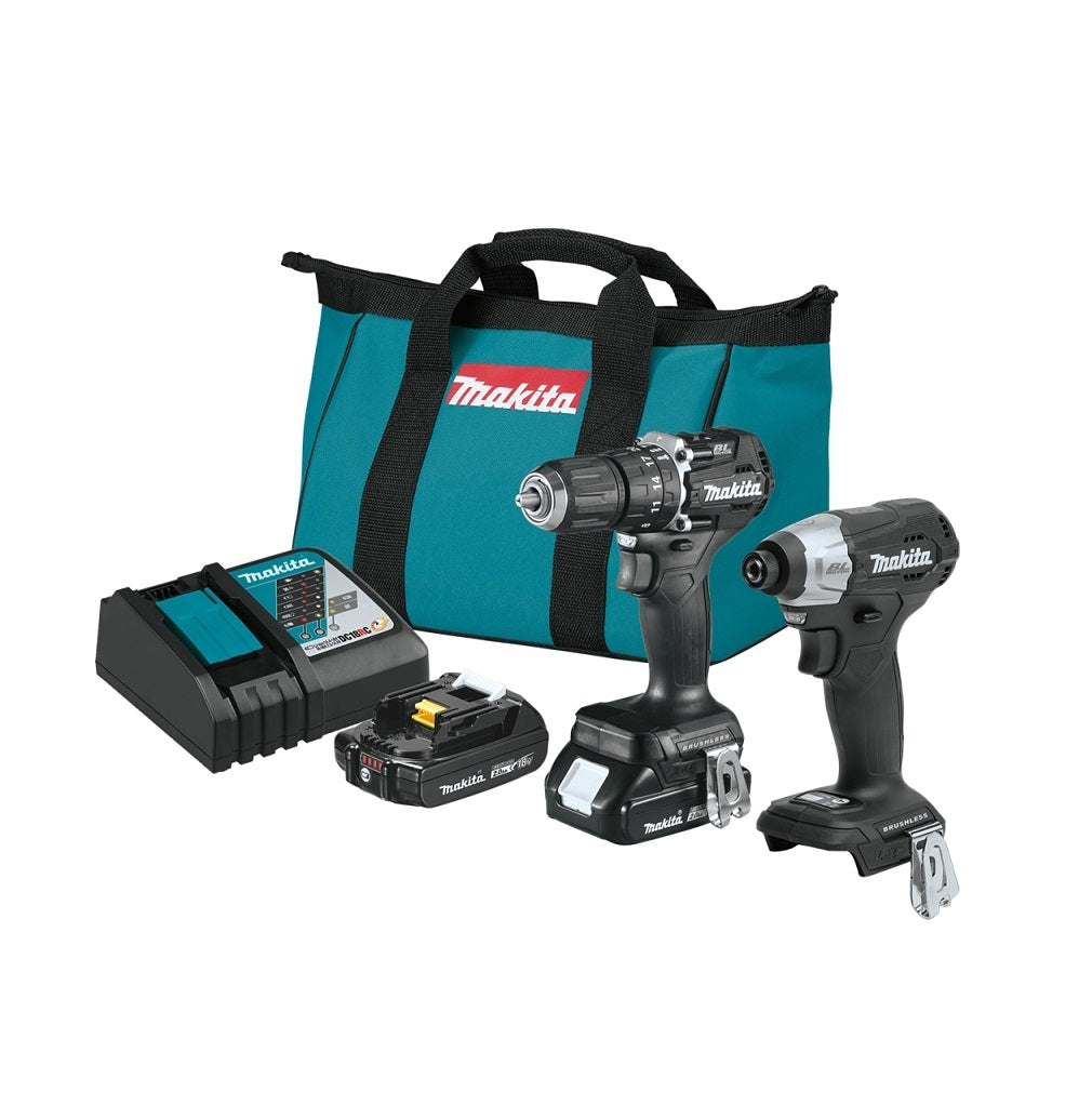 Makita CX205RB LXT Cordless Sub-Compact Hammer Drill/Driver & Impact Driver Combo Kit, 18-Volt