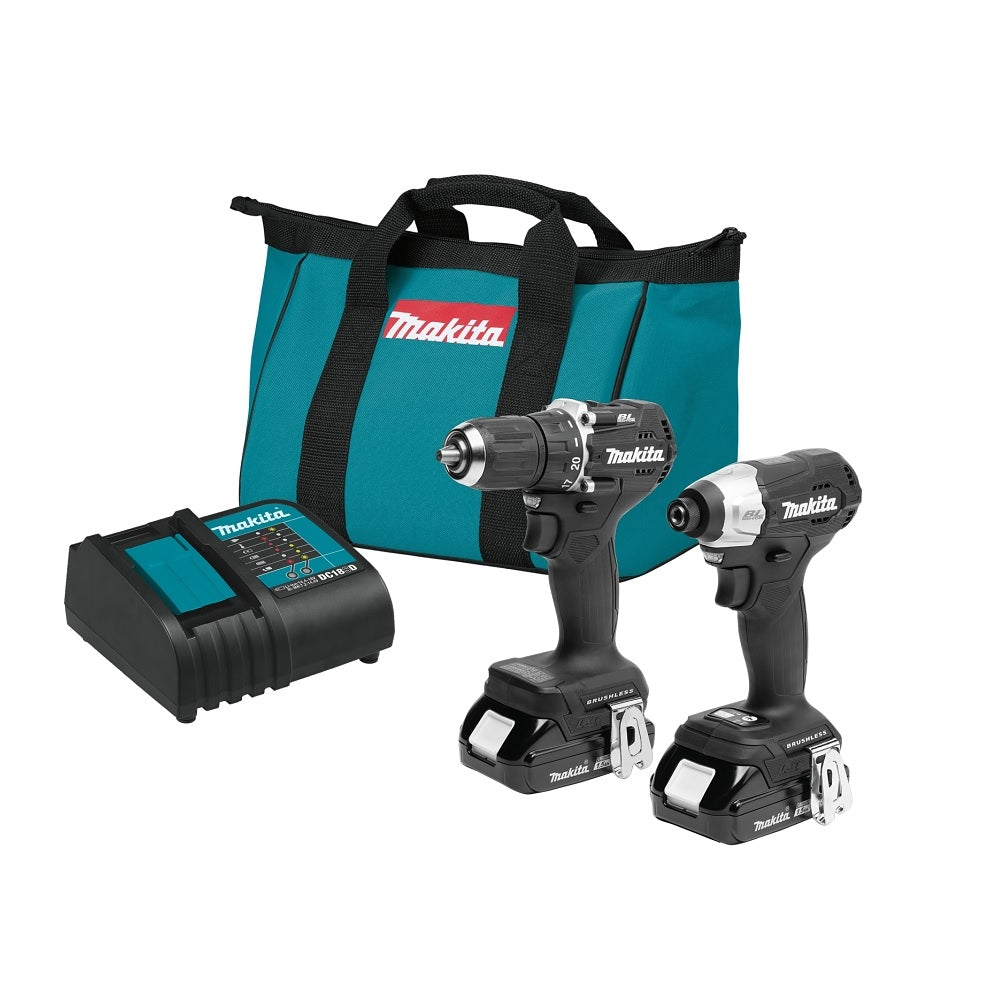 Makita CX203SYB LXT Sub-Compact Brushless Combo Kit, 18 Volt