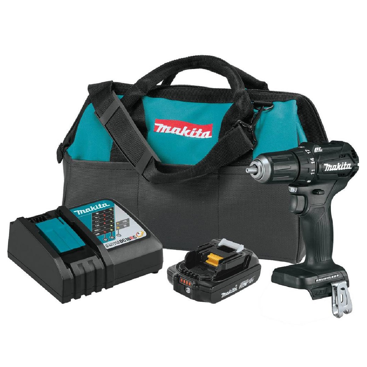 Makita XFD11R1B Sub-Compact Brushless Cordless Drill Driver Kit, 18 V, 2-Speeds