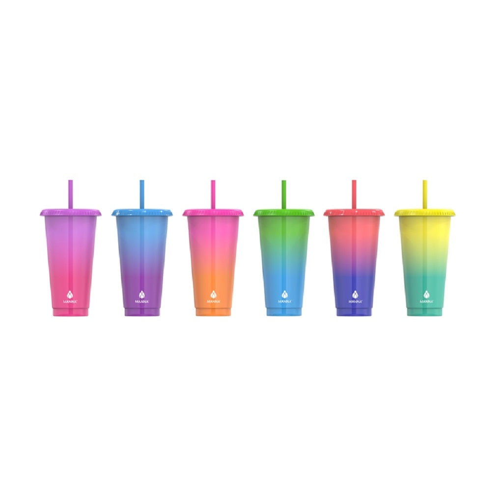 Manna AC31696 Tumbler Lid and Straw, Polycarbonate, Assorted Color, 24 Oz