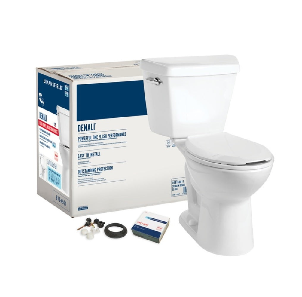 Mansfield 2916CTK Denali Elongated Complete Toilet, White, 1.28 Gallon