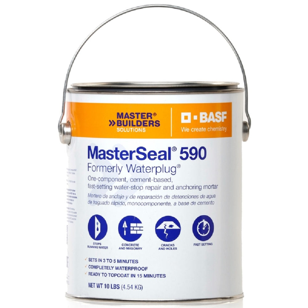 Master Builders MS5901G Master Seal 590 Hydraulic Cement, Gray, 10 lb