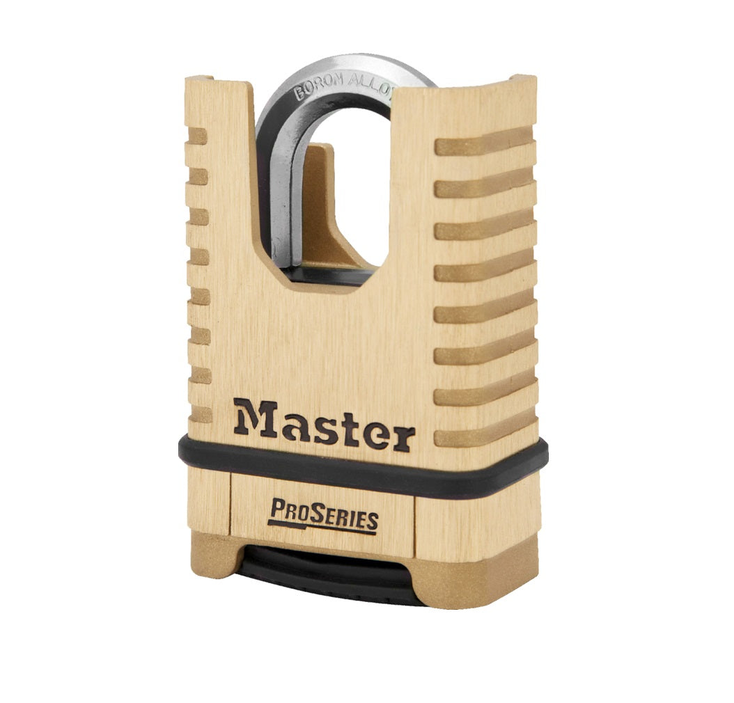 Master Lock 1177D ProSeries Shrouded Shackle Padlock, Gold, 2-1/4 inch