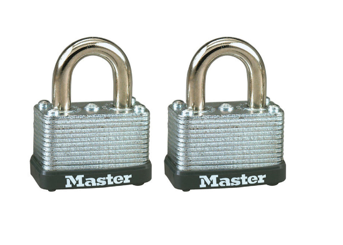 Master Lock 22T "Keyed Alike" Laminated Steel Padlock 1-1/2", 2 pk