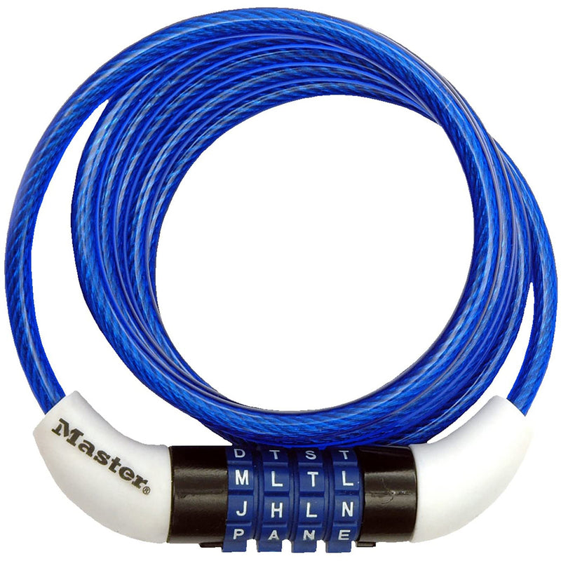 Master Lock 8152DASTWD 4-Dial Combination Locking Cable, Assorted Colors