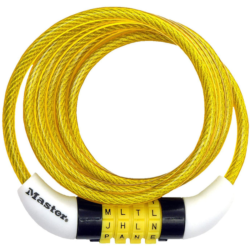 Master Lock 8152DASTWD 4-Dial Combination Locking Cable, Assorted Colors