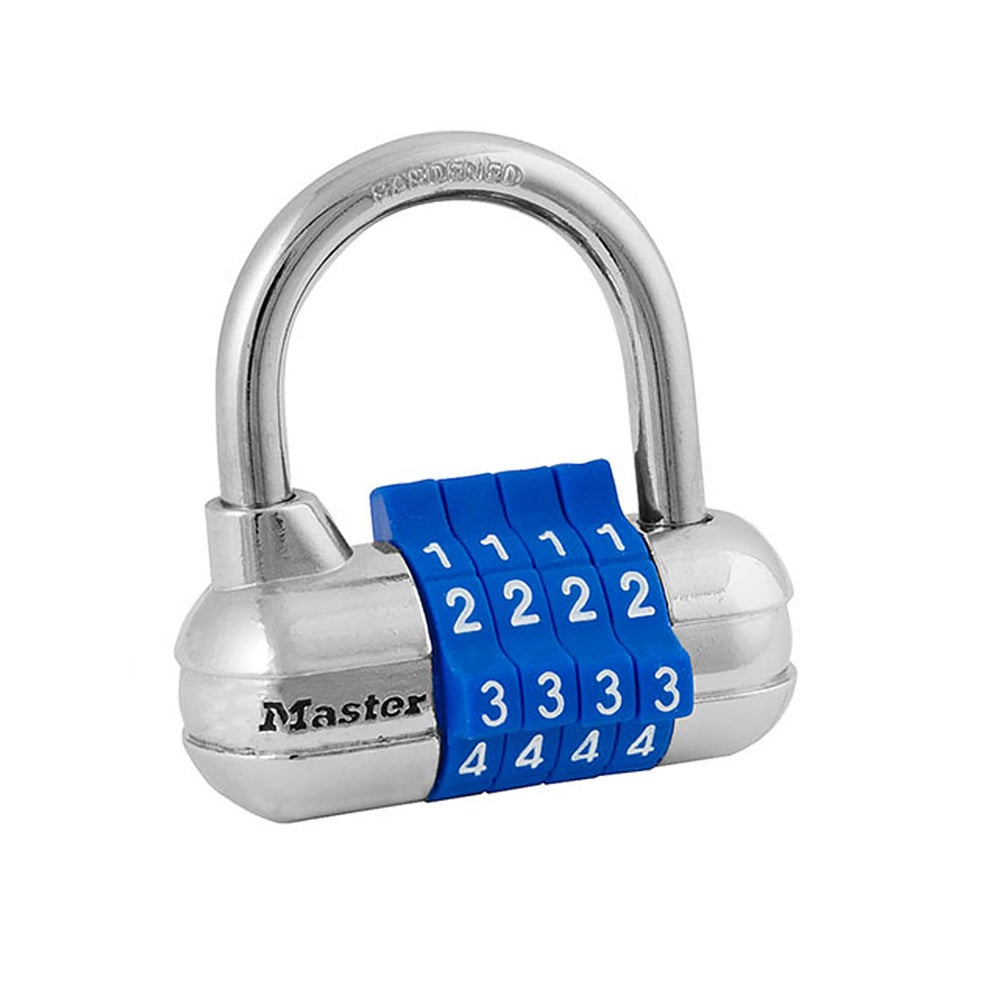 Master Lock 1523D 4-Digit Combination Padlock, Blue/Silver