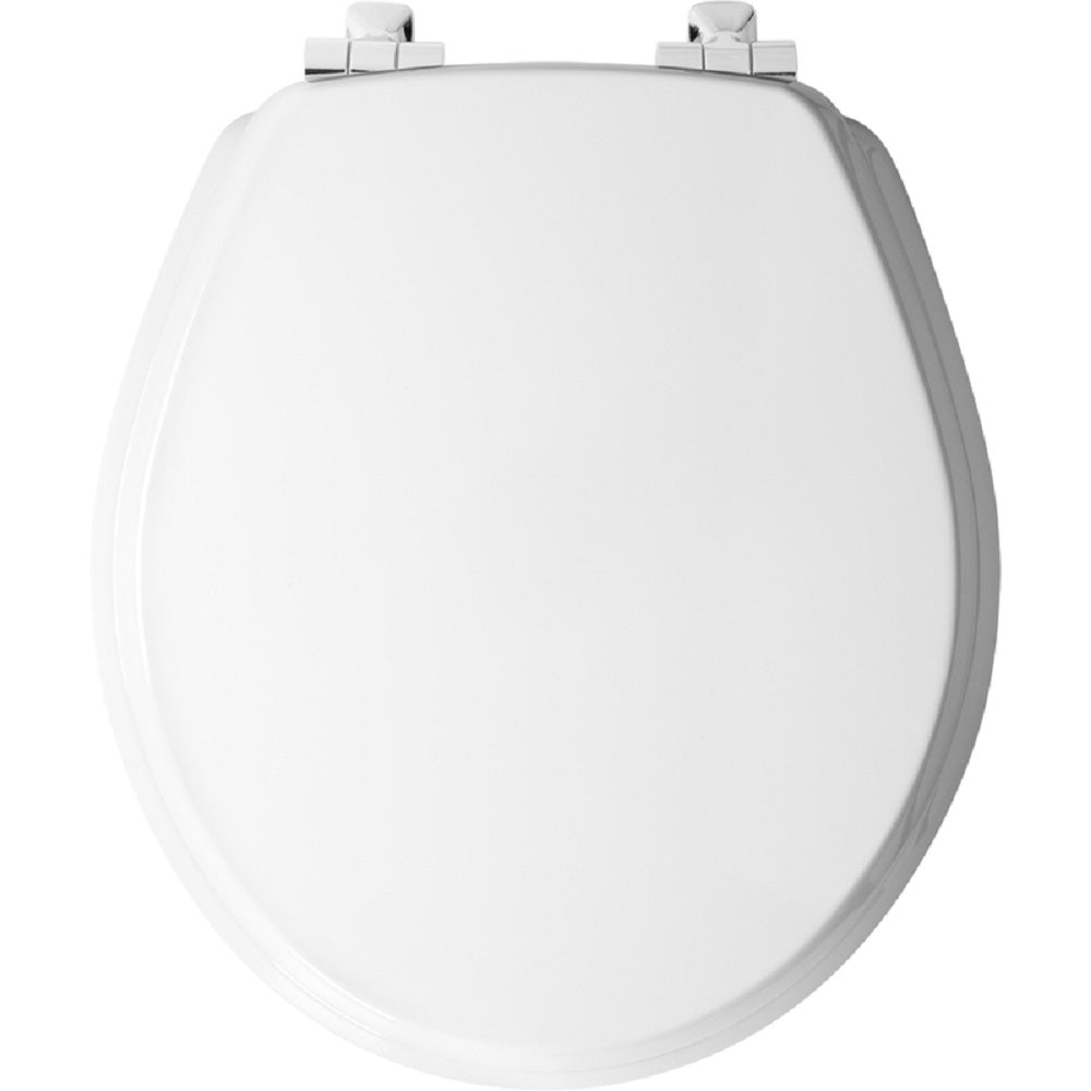 Mayfair 26CHSLA-000 Slow Close Round Toilet Seat, Molded Wood, White