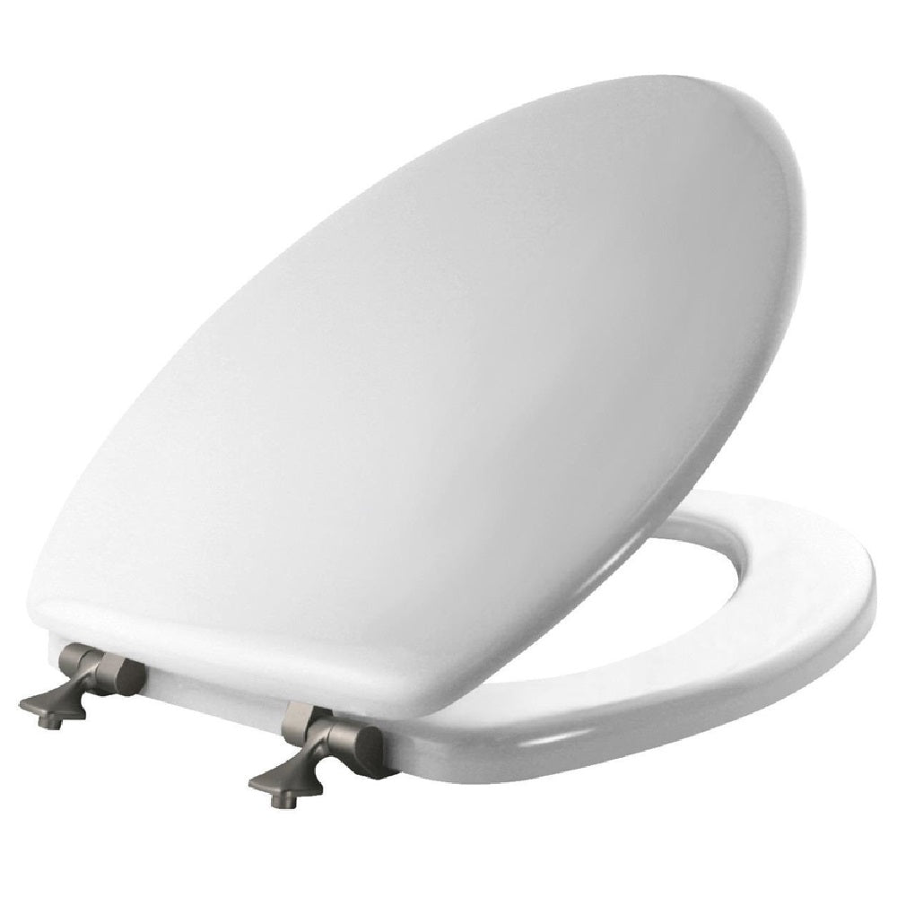 Mayfair 126NISL-000 Slow Close Elongated Toilet Seat, Molded Wood, White