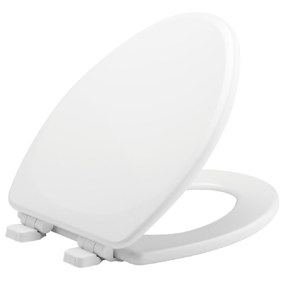 Mayfair 143SLOW-000 Slow Close Elongated Toilet Seat, Molded Wood, White