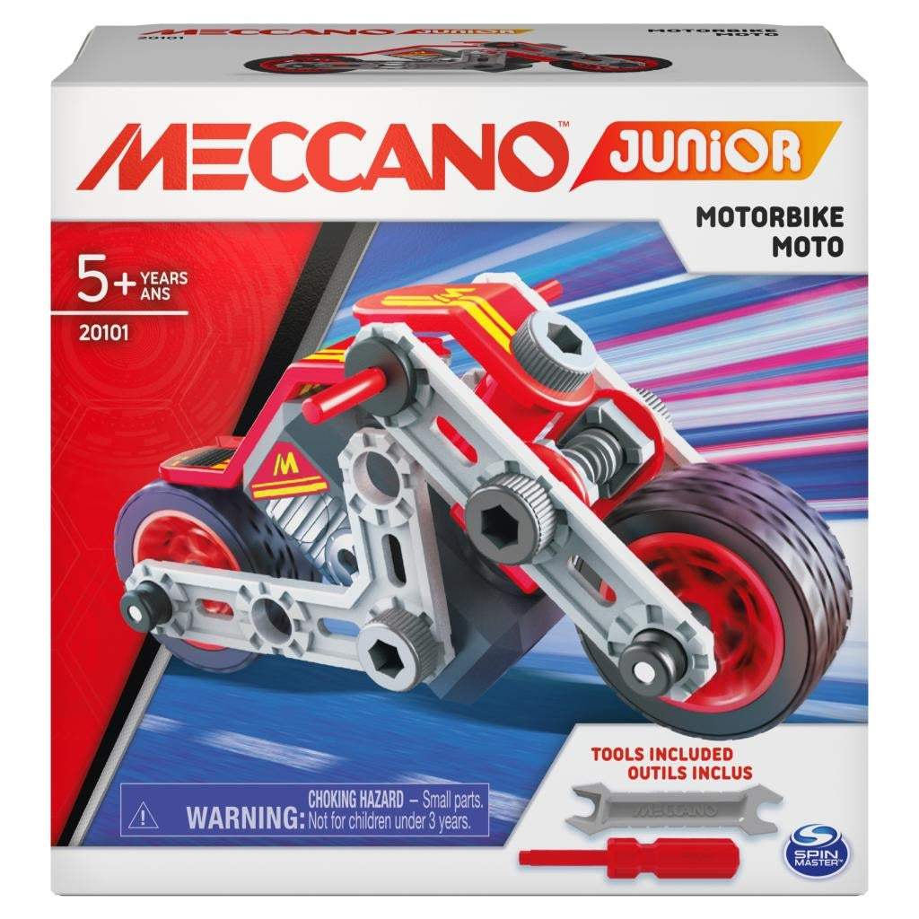 Meccano 6055090 Junior Motorbike Steam Model Building Set, Assorted Color
