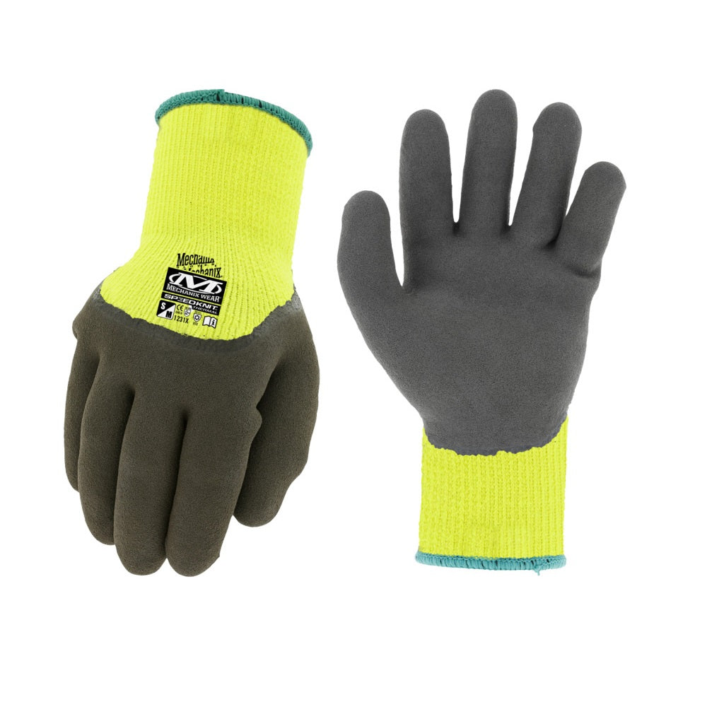 Mechanix Wear S4BB-91-500 Hi-Viz SpeedKnit Thermal Coated Winter Gloves, Fluorescent Yellow