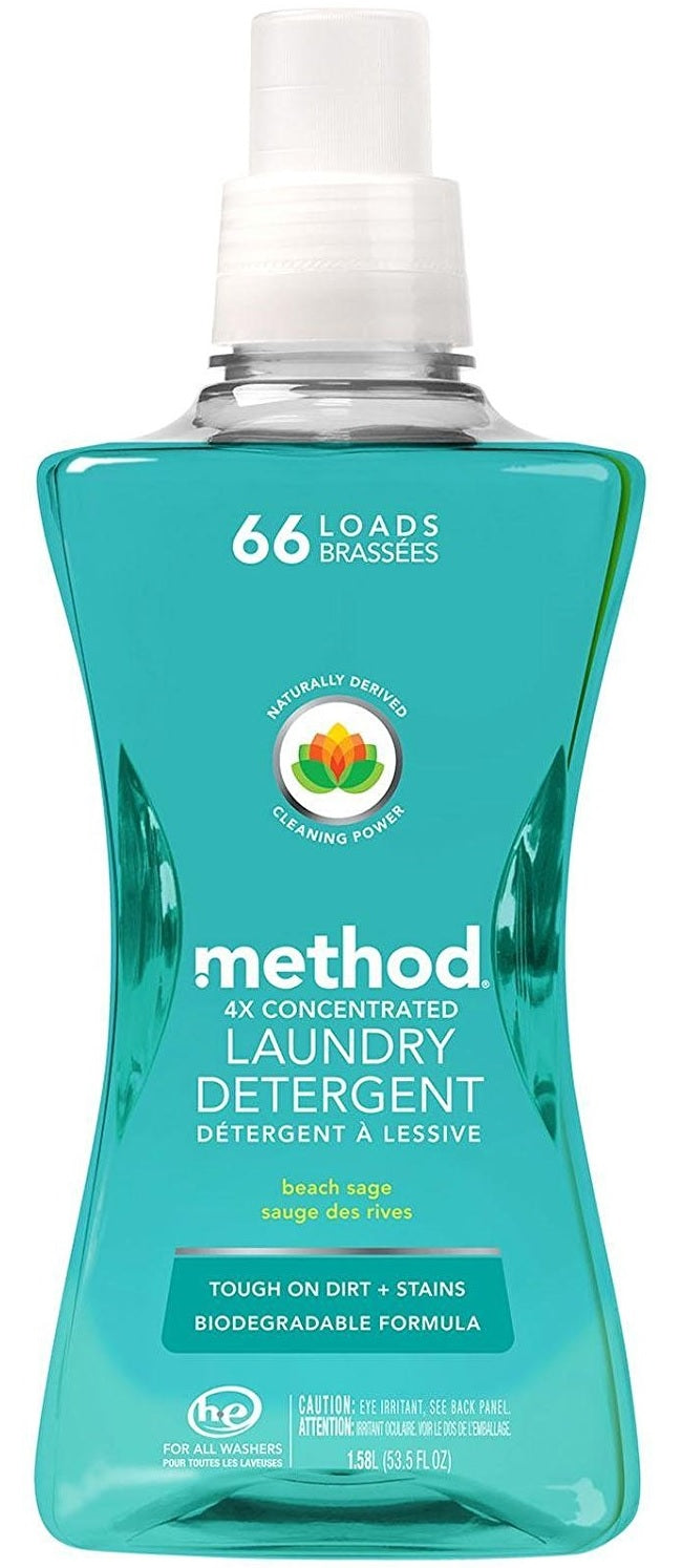 Method 01489 4X Concentrated Laundry Detergent, Beach Sage, 53.5 Oz
