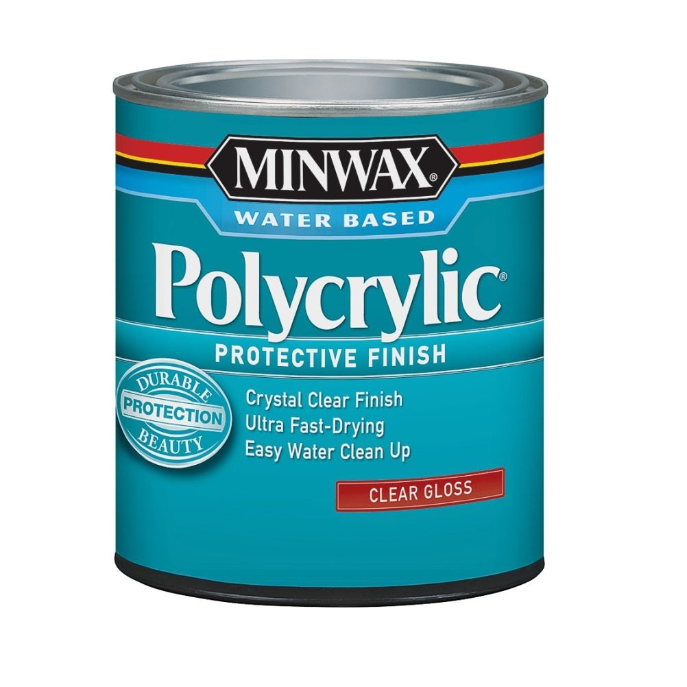 Minwax 25555 Polycrylic Protective Finish, 1/2 Pint, Gloss