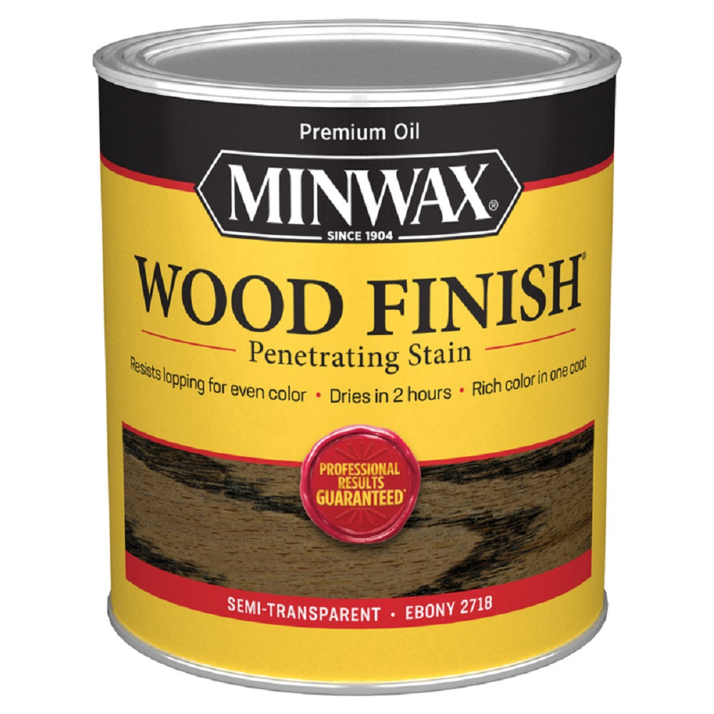 Minwax 70013444 Wood Finish Oil-Based Stain, 1 Quart, Ebony