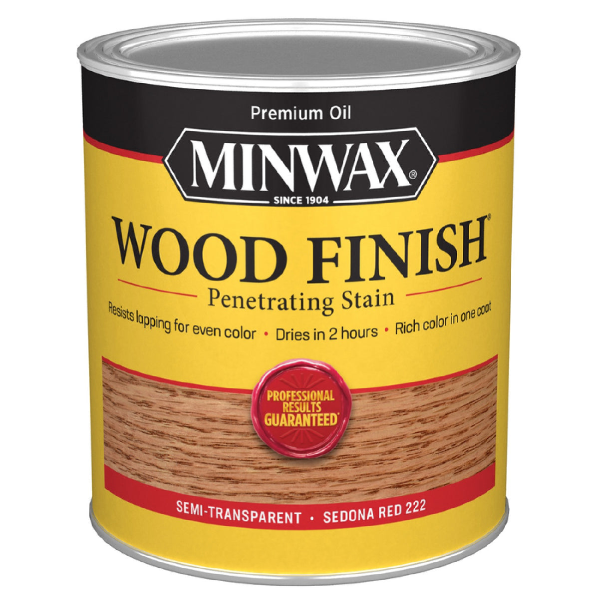 Minwax 70043 Semi-Transparent Oil-Based Wood Stain, Sedona Red, 1 Qt