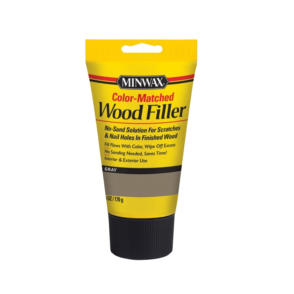 Minwax 448550000 Color-Matched Wood Filler, Gray, 6 Ounce