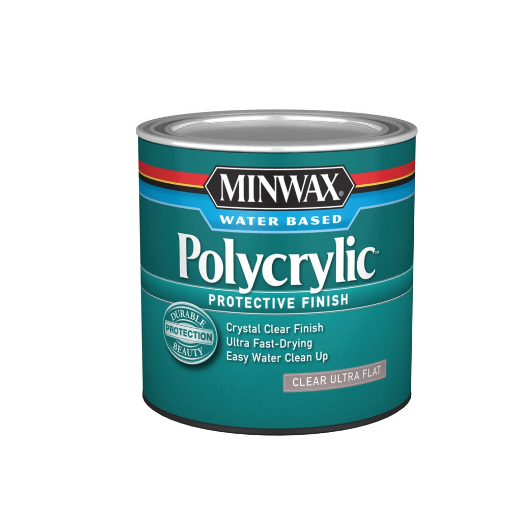 Minwax 211114444 Polycrylic Wood Stain, Clear, 0.5 Pint