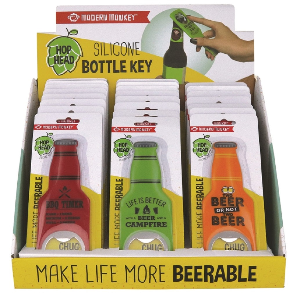 Modern Monkey BOTO-AS24 Manual Bottle Opener, Silicone, Assorted Color