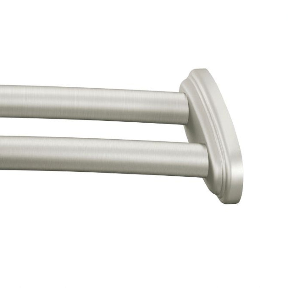 Moen DN2141BN Adjustable Curved Double Shower Rod, Brushed Nickel