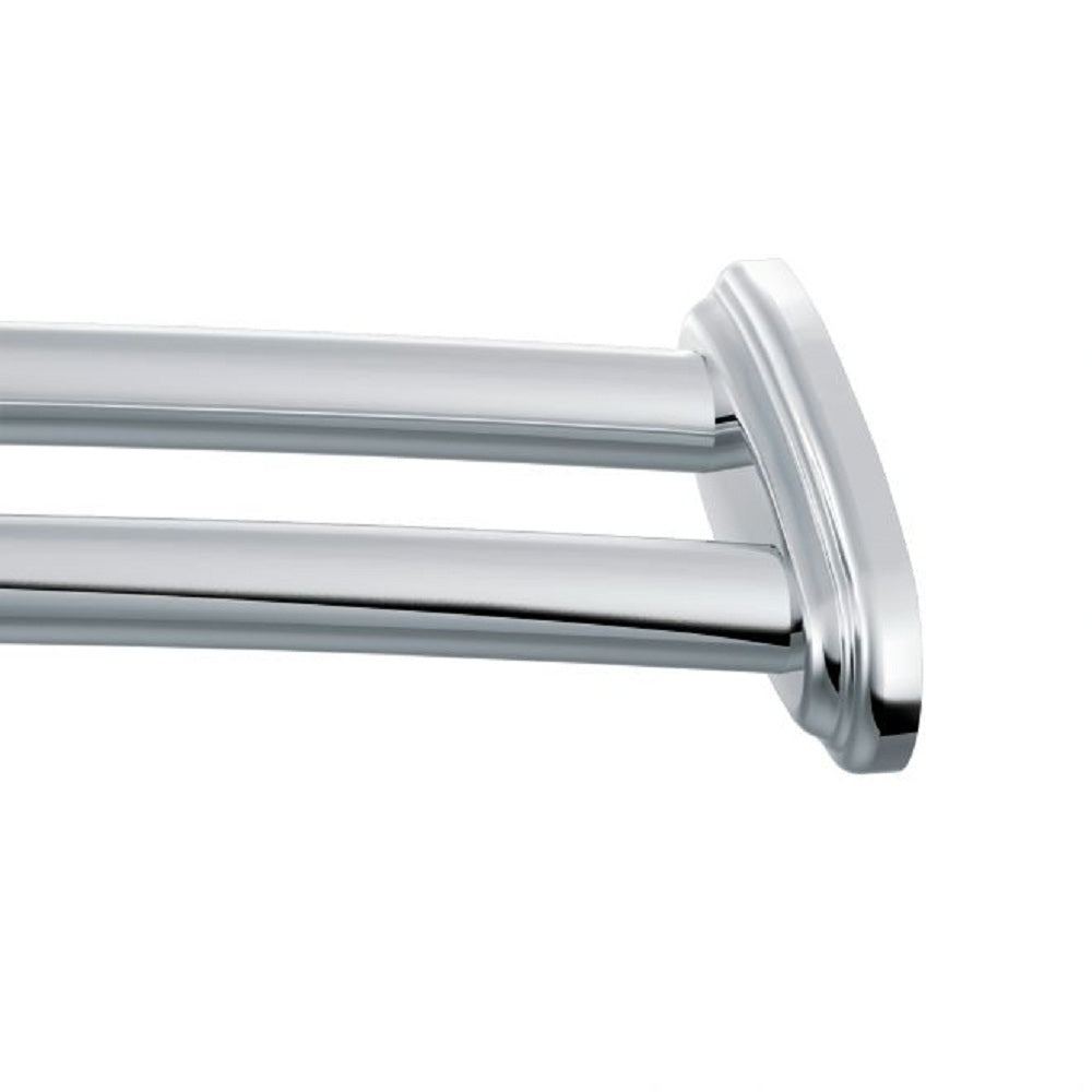Moen DN2141CH Adjustable Curved Double Shower Rod, Bright Chrome
