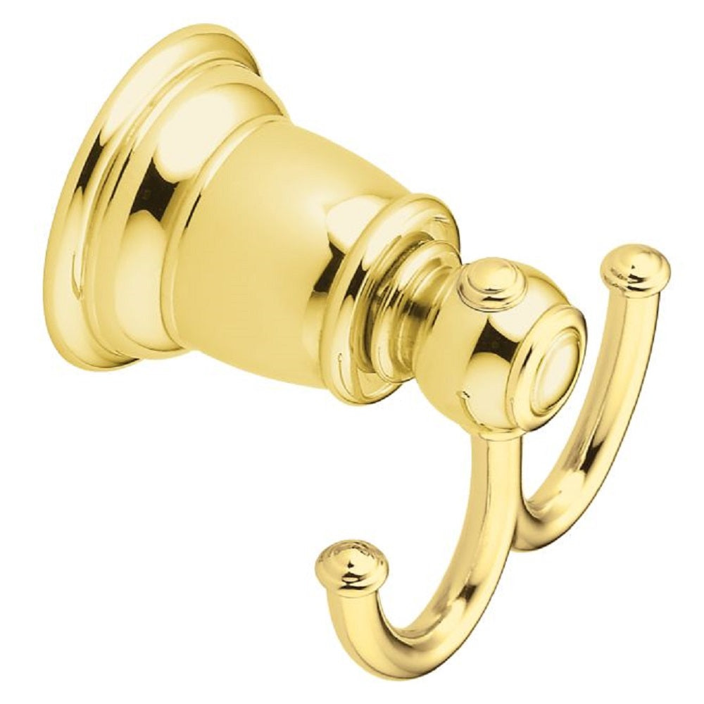 Moen YB5403PB Kingsley Double Robe Hook, Bright Brass