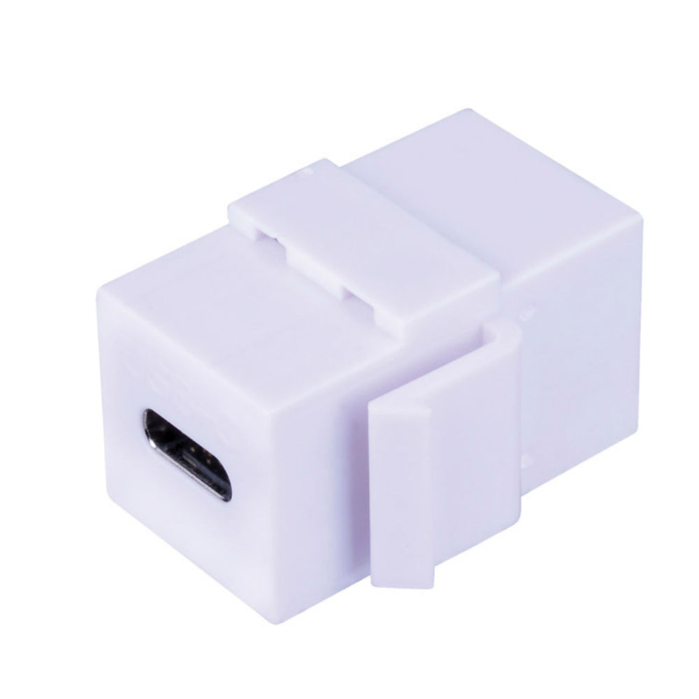 Monster JHIU0100 Just Hook It Up USB Type C Keystone Insert, White