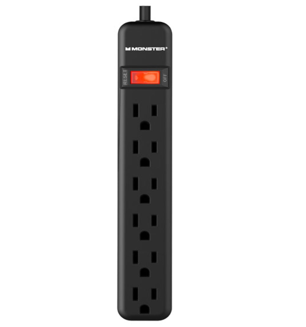 Monster 1803 Just Power It Up Power Strip With Surge Protection, Black