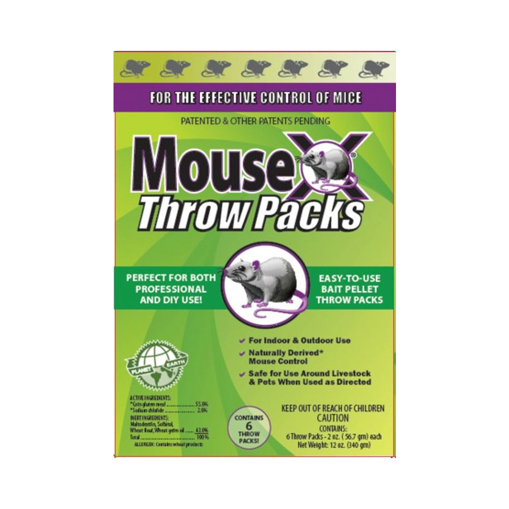 MouseX 620206 Throw Packs Bait Pellets For Mice, Pack of 6